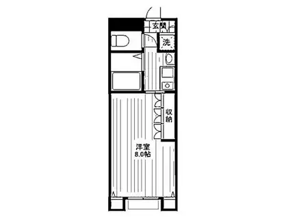 K2フラット(1K/1階)の間取り写真