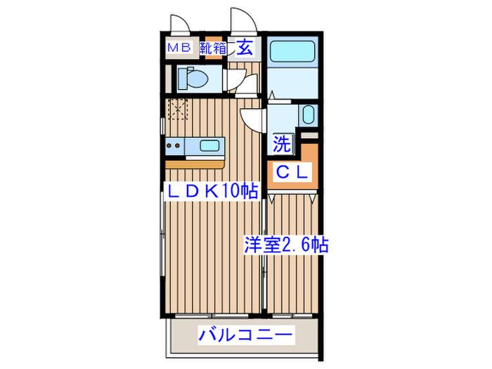 サンシャイン太子堂(1LDK/1階)の間取り写真