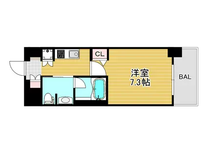 エヴァステージ梅田ウエスト(1K/10階)の間取り写真