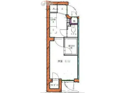 ベルシードステアー鶴見市場駅前(1K/3階)の間取り写真