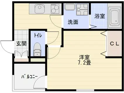 FSTYLE 藤井寺林(1K/1階)の間取り写真