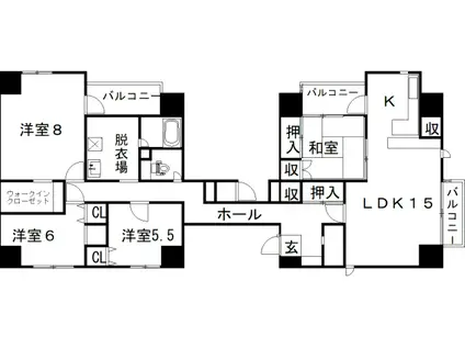 コーナーレジデンス浦田(4LDK/10階)の間取り写真