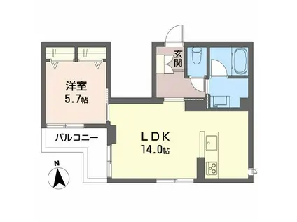 シャーメゾン宮II(1LDK/3階)の間取り写真