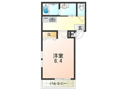 フジパレス中野III番館(1K/3階)の間取り写真