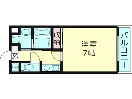 ディアリビオ センバヤシ(1K/6階)の間取り写真