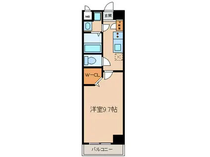 GRAND SCENA新町(1K/3階)の間取り写真