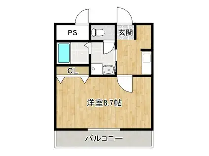 グラッツアモーレ守山(1K/5階)の間取り写真