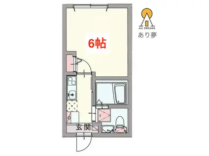 レジディス横浜南(1K/1階)の間取り写真