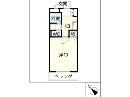 クレセールミユキ(1K/3階)の間取り写真