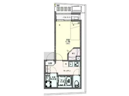 KLEIS青井(1K/3階)の間取り写真