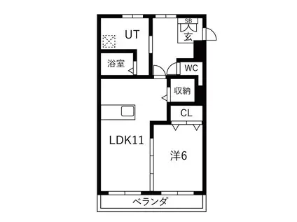 第1螺貝ビル(1LDK/3階)の間取り写真