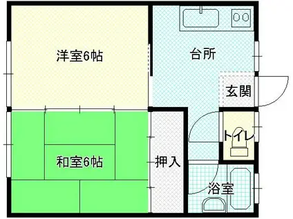 グリーンハイツ(2K/2階)の間取り写真