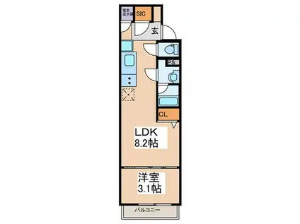 ハーモニーレジデンスパレスフロント(1LDK/4階)の間取り写真