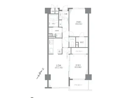 駒込八幡坂ガーデニア(1LDK/5階)の間取り写真