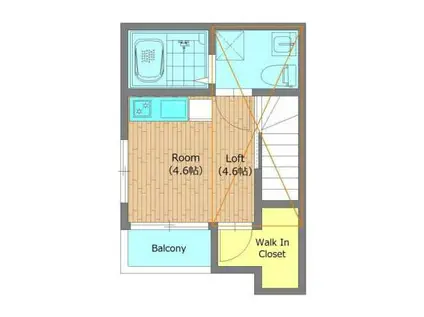 ステラ・S(ワンルーム/2階)の間取り写真