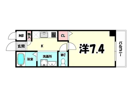 パラッツオ春日野(1K/3階)の間取り写真