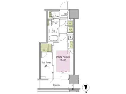 アーバネックス早稲田テラス(1DK/11階)の間取り写真