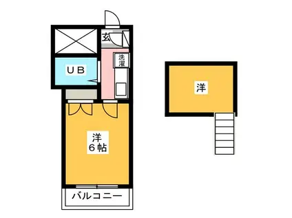 グッドスリー(1K/2階)の間取り写真