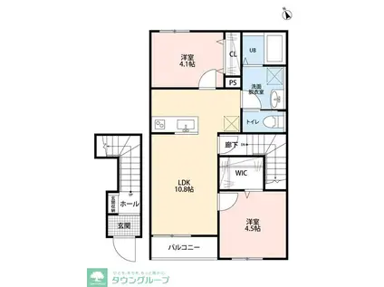 リーブルファイン久喜久喜東II(2LDK/2階)の間取り写真