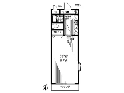 ラフィーネ(1K/2階)の間取り写真