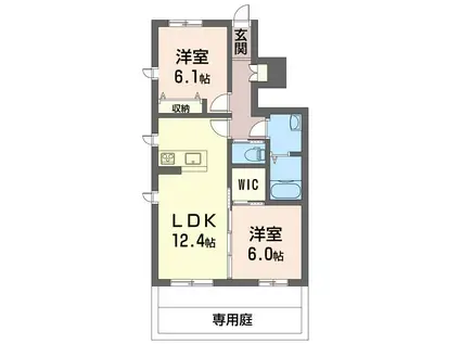 ロイヤルグリーン(2LDK/1階)の間取り写真