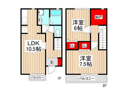 プラージュ(2SLDK/1階)の間取り写真