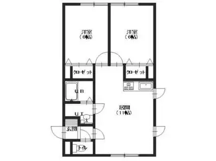 ハイツおうみ(2LDK/2階)の間取り写真