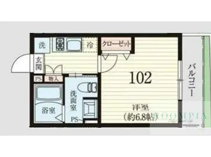 アノンテラス奥沢(1K/1階)の間取り写真