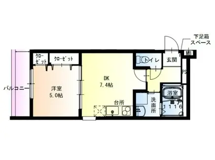 フジパレス伊丹北本町II番館(1DK/1階)の間取り写真