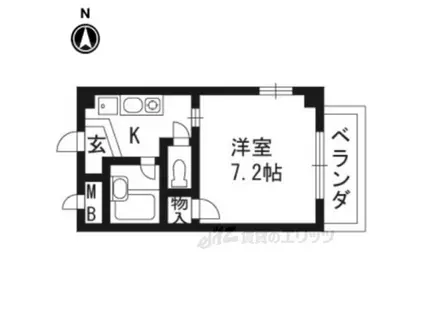 CASA 井(1K/2階)の間取り写真