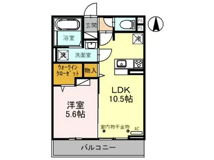 SOLUTIONS IX(1LDK/2階)の間取り写真
