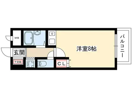 サンシャイン照が丘(ワンルーム/1階)の間取り写真