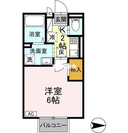 ドリームアーク(1K/1階)の間取り写真