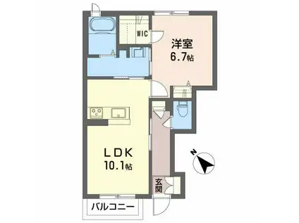 アム・シュベール(1LDK/1階)の間取り写真