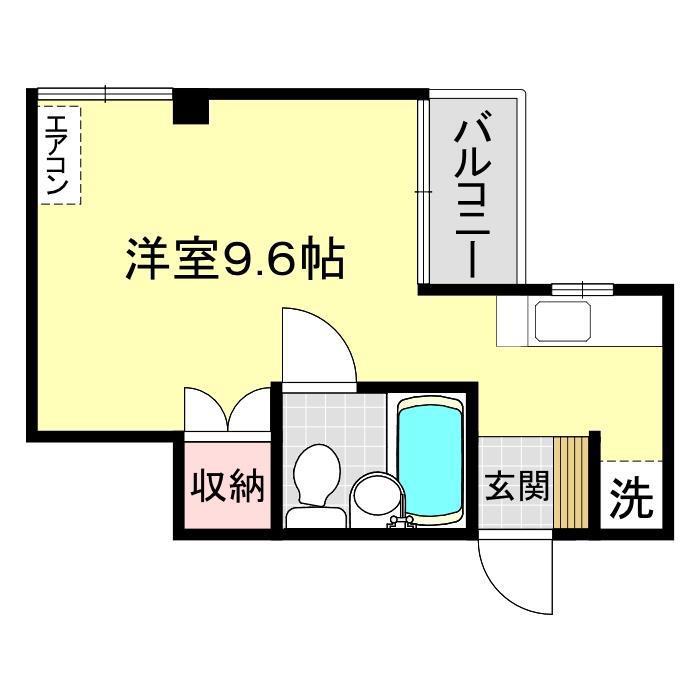 ハイツニュービレッジ(ワンルーム/2階)の間取り写真