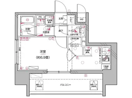 LEA横濱ベイサイド(ワンルーム/3階)の間取り写真