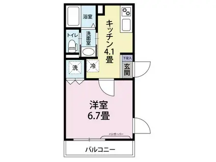 LA MER(1K/1階)の間取り写真