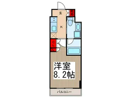 プラウドフラット木場II(1K/4階)の間取り写真