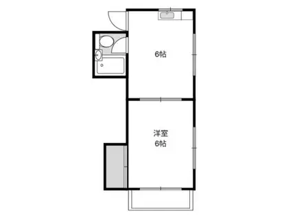 ウエストパレス(1DK/3階)の間取り写真