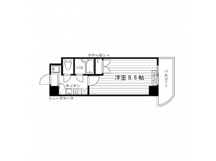 ユニエトワール白鷺(1K/4階)の間取り写真