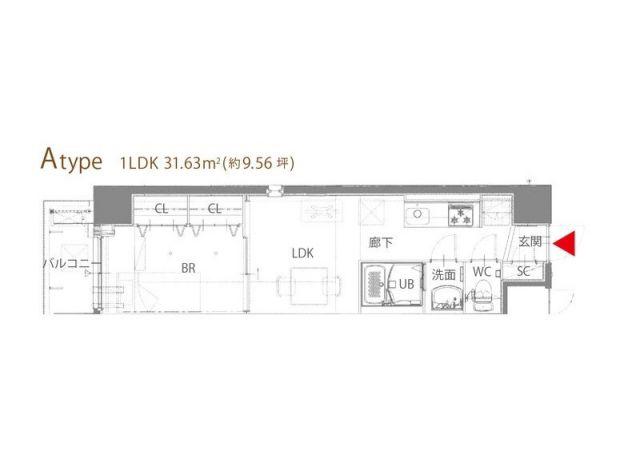 RESPIRE与野(1LDK/8階)の間取り写真