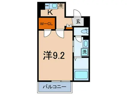 オイスターハイブ市ヶ谷(1K/2階)の間取り写真