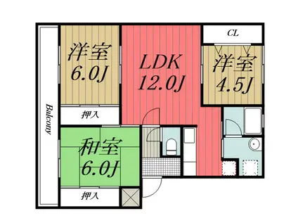 ウインド志津(3LDK/2階)の間取り写真