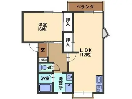 フレグランスモア千鳥台(1LDK/2階)の間取り写真