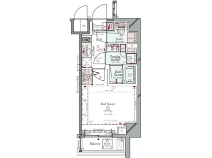 コンシェリア門前仲町(1K/3階)の間取り写真