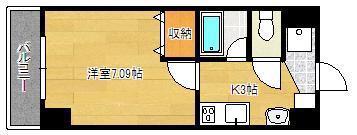 吉野町ワンルームマンション(1K/5階)の間取り写真