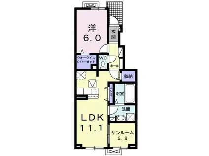 フェニックスM′S(1LDK/1階)の間取り写真