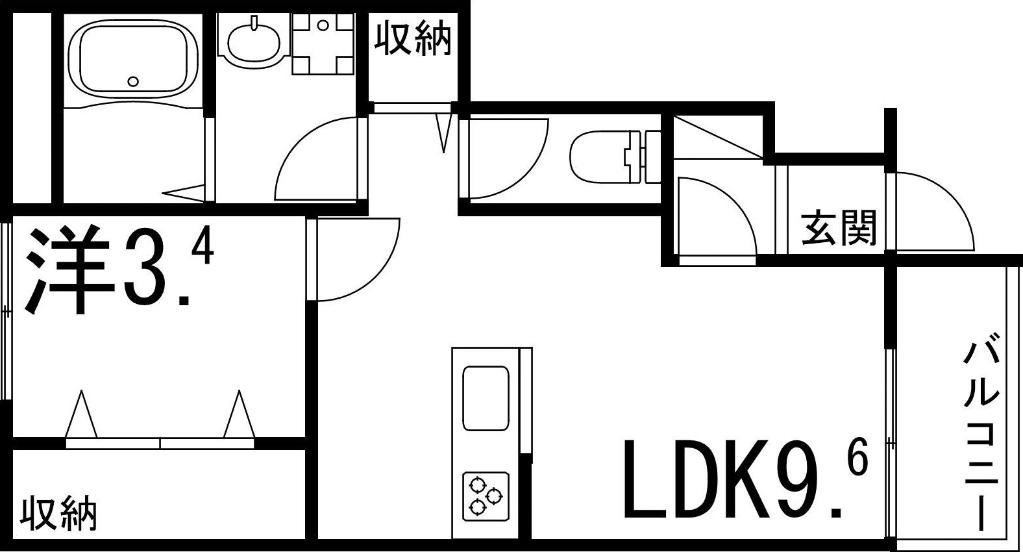 クリスタルハイツ土山(1LDK/1階)の間取り写真