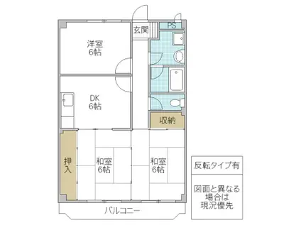 ニューマリッチ栗原(3DK/2階)の間取り写真