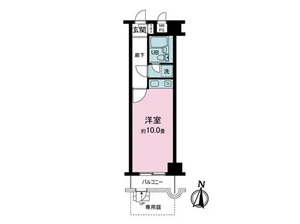 ライオンズマンション相武台前第3(ワンルーム/1階)の間取り写真